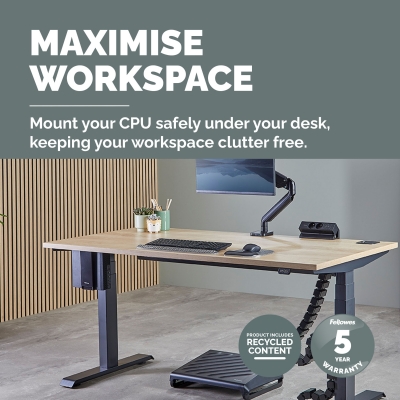Suport DESK unitate PC Fellowes, Filex Thin Client Desk, negru